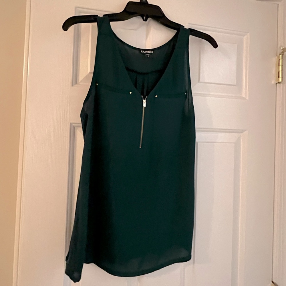 Express Green Hudson Zippered Tank